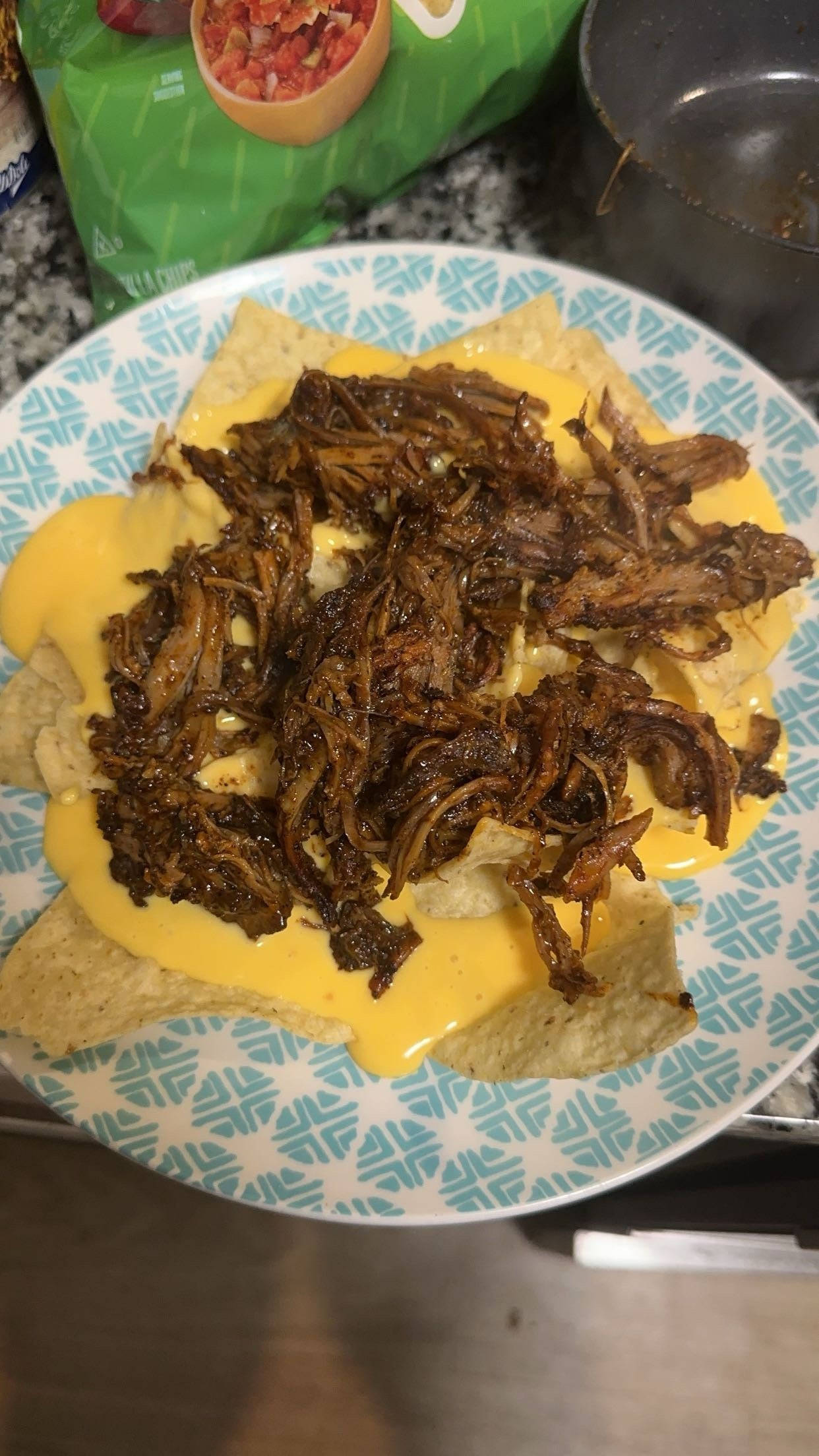 Pulled pork nachos